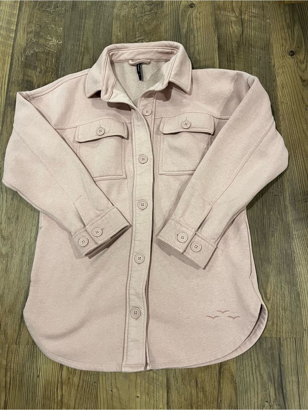 Women's Pink Button-Up Shacket Jacket